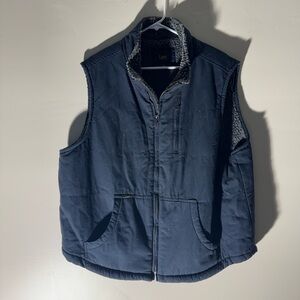 Lee Navy Sherpa Lined Vest Size XL Full Zip Outdoor Workwear